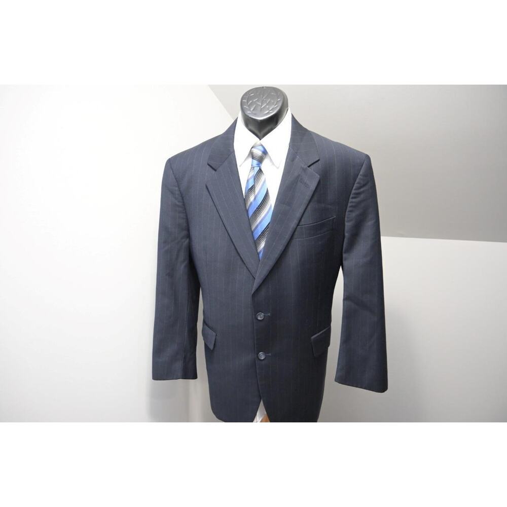 Jos A Bank‎ Wool Striped 2 Piece Suit Pants Jacket MADE IN USA Mens 36 x 28 42 R